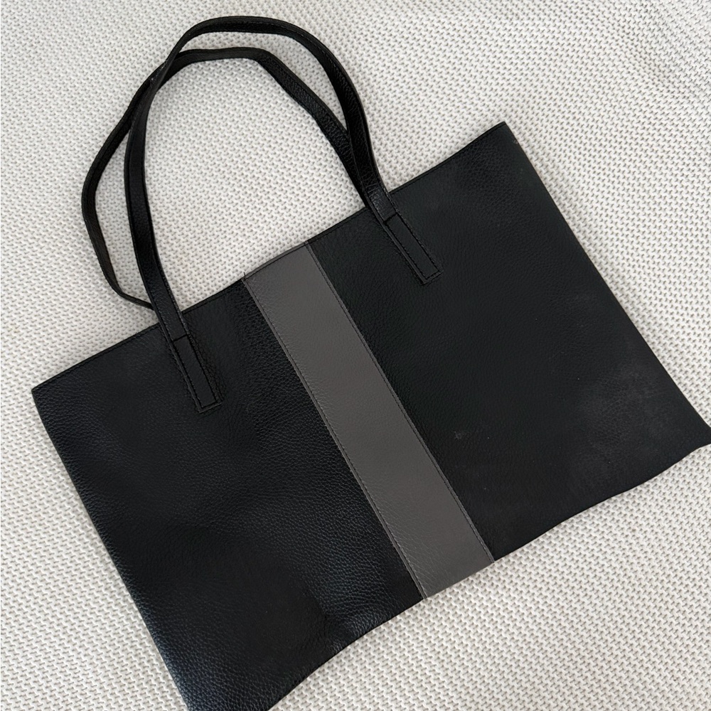 Vince Camuto Black and Gray Satchel